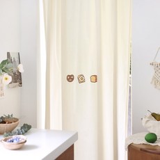 BELLELIFE Bread 刺繡玄關門簾, 自然風