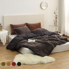 매직베드 따뜻하고 푹신한 겨울 착번아웃 극세사 차렵이불