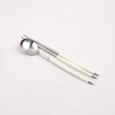 Bogen Montblanc 可愛餐具 韓式湯匙筷子組, 1套, 湯匙 + 筷子, 白色
