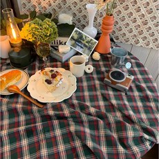 聖誕節刷毛格紋布料, 綠色, 1個