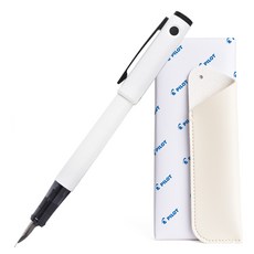 PILOT 百樂 Lightive 鋼筆 + 皮革筆套 + 禮物包裝套組, F, 活力白