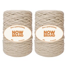 WoolClub Now Brand 胖胖管狀織物紗線 筒紗 編織線 300g, 2個, 202 淺米色