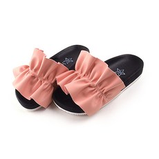 BEBEMARU 女童荷葉邊抓皺拖鞋 1806