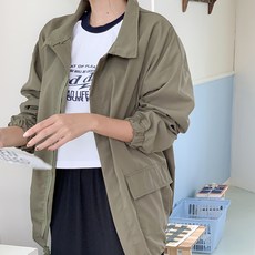 토마토팩토리 여성용 에어리 바스락 야상 바람막이 점퍼