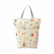 雙口袋嬰兒尿布收納袋, 大容量, 可裝10片尿布, 24 x 20 x 底厚7 x 底寬14cm, 小象, 1個