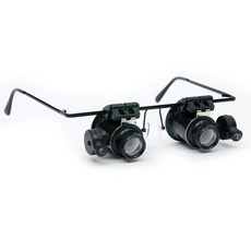 眼鏡式放大鏡 雙眼型 基本款, 黑色, 1個