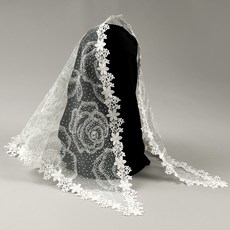 Clara Misabo 絲綢玫瑰彌撒頭紗 06, 單一顏色, 1個