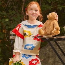 minidou 兒童傘襬撞色針織背心