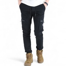 남성용 밴딩 카고 조거 팬츠 YXC45