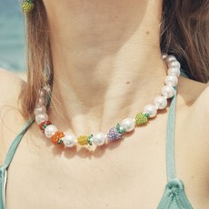 빈티지헐리우드 여성용 믹스 프루트 모조 진주 목걸이 VH2336NE019B