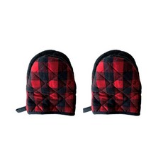 格紋廚房配件烤箱手套 2入, B紅色, 1個