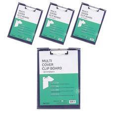 多功能附蓋直式板夾 A4 MB21A7, 藍色 + 透明, 4個