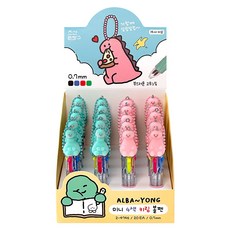 조선문방구 알바용 미니 4색 키링 볼펜 2종 x 10p 세트 0.7mm, 핑크, 민트, 1세트