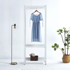 와이디 큐브 드레스룸 시스템 행거 800 1단 방문설치, 화이트