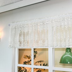 Nasan 刺繡平衡迷你窗簾, 白色的