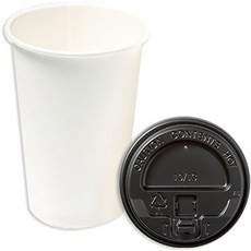 TheBeanSome 素色外帶紙杯 380ml + 黑色杯蓋, 1組, 1組
