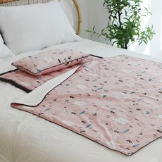 아띠블랑 어린이집 낮잠 베개 + 블랭킷 + 패드 + 낮잠이불가방 세트 분리형, 화이트베어 핑크