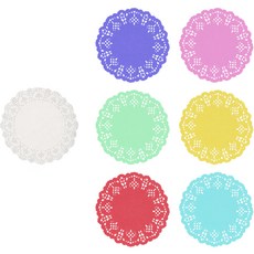 Uniart S70 彩色圓形蕾絲紙 7色組, 1組, 多色