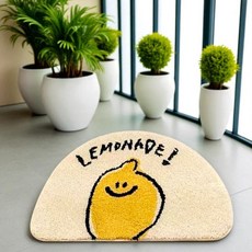 hellogem 可愛咕嚕朋友地毯 腳踏墊, 微笑檸檬