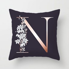 I Love Home 黑色花朵字母印花抱枕套