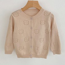 STARDOOR Popo熊鏤空針織開襟衫