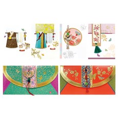 From&To 傳統花紋卡片4款 + 信封2款組合, FT1035-5(卡片), FT1035-6(卡片), FT1043-5(卡片), FT1043-6(卡片), FB207-5(信封), FB207-6(信封), 1套