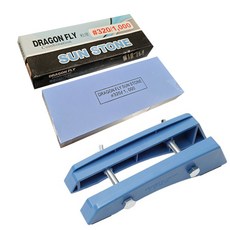 蜻蜓320/1000目雙面磨石+塑料磨石底座隨機出貨套組, 1組