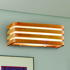 晨星屋木質橫式壁燈, 混合色