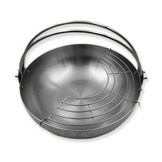 HANIL STAINLESS STEEL 韓國製電磁爐適用雙手提3層304不鏽鋼油炸鍋+濾油網, 單一顏色, 28厘米