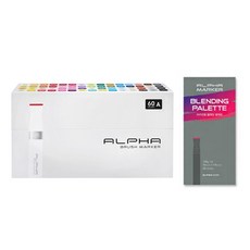 ALPHA COLOR 軟毛麥克筆 A型 + 麥克筆混色盤套組, 60色, 1套