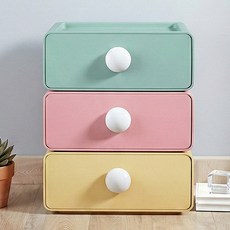 Daillog 粉彩抽屜式迷你書桌整理盒 3件組