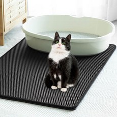 TAMSAA 蜂巢狀防帶砂貓砂墊, 黑色, 1個