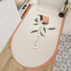 The Flow Company簡約溫暖感性半圓腳踏墊, 粉色米色