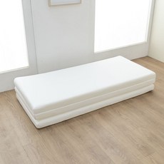 아지오텍스 서포트슬립 3단 접이식 메모리폼 토퍼매트리스 삼중직, 화이트, 7.5cm