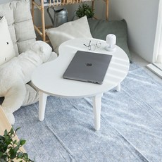 스토리퍼니쳐 국내생산 E0 LPM 6단높이조절 땅콩 테이블, 유광 화이트