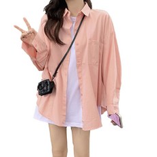 Lihong 女款基本款寬鬆版型素色襯衫