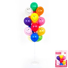 PARTYSHOW 氣球支架裝飾 160cm 19p + 微笑印刷氣球 20p 套組, 隨機出貨(氣球), 1套