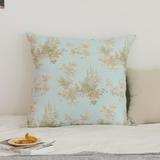 FORHOME 手工文藝復興法式印花亞麻方形靠墊套 大型 (不含枕芯)