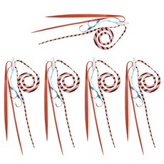 Angler Zone 鯛魚頭橡膠裙 5入, 紅珍珠杏色斑馬, 5個