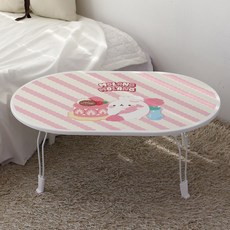 Story Furniture 韓國製 Molang 圓形折疊桌 720, 白色(06 Molang與草莓芙蓮)