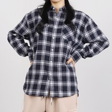 인비비드 여성용 일상의 편안함 루즈핏 긴팔 체크 남방 셔츠 F11I12_il5382