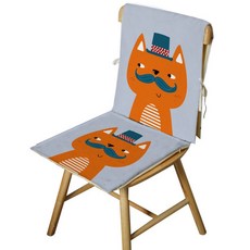 큐트 애니멀 의자 방석 + 등받이 커버 D33, 타입6, 1개