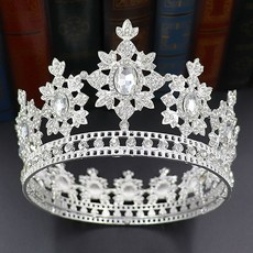 LUNA GLAM 自助婚紗 巴洛克 皇后皇冠 LUD14, 1個, 銀白色(LUD148)