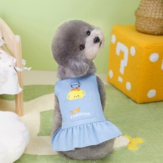 칠시 반려동물 심플 원피스, 청색, 1개