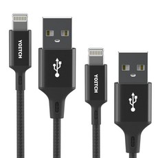 요이치 액트 A타입-라이트닝 8핀 고속충전 케이블, 블랙, 2개, 50cm