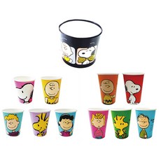 史努比彩色紙杯390ml 50p+270ml 50p+空氣杯架黑色20p套組, 1組