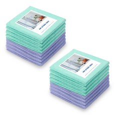 乾淨四角魔力清潔抹布 紫色 8入+薄荷色 8入組 40*60cm, 1套