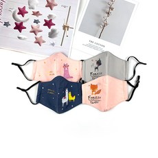 Blue Industry Co 孩童立體防寒口罩組 羊駝款 2入+狐狸款 2入