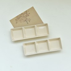 PRELUDE Miette 3格分隔盤, 2個, 象牙白