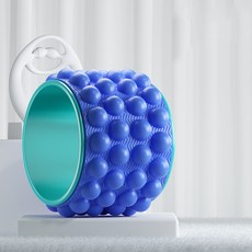 soonZAM 伸展背部按摩 初學者居家訓練 瑜珈皮拉提斯滾輪, 藍色, 1個